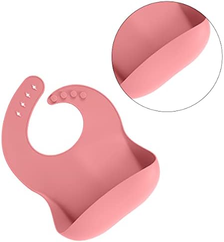 Set of 6 Silicone Baby Feeding Set Wine Red