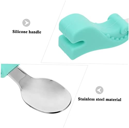 MERRYHAPY Stainless Steel Spoon and Fork Set for Baby Self Feeding