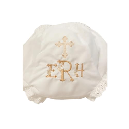 Embroidered Monogrammed Baptism Cross Baby Bloomers