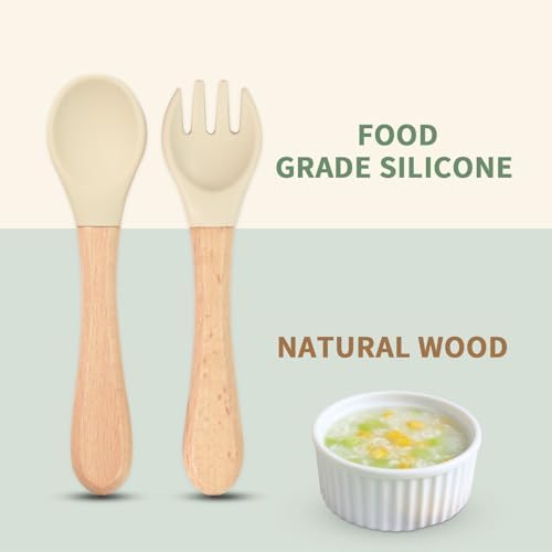 LITTLE RAWR Silicone Baby Spoons Forks 6 Pack