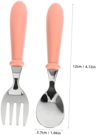 RORPOIR 4Pcs Baby Silverware Set with Comfortable Handles 1