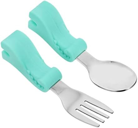 ORFOFE Stainless Steel Fork and Spoon Set for Baby Self Feeding