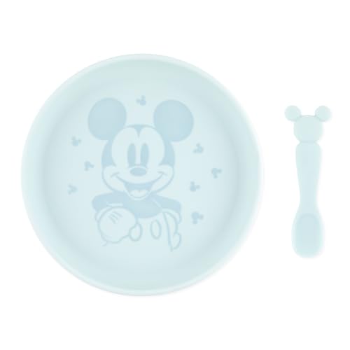 Bumkins Disney Baby Plate and Spoon Set Microwave Safe Ages 6 Months Up