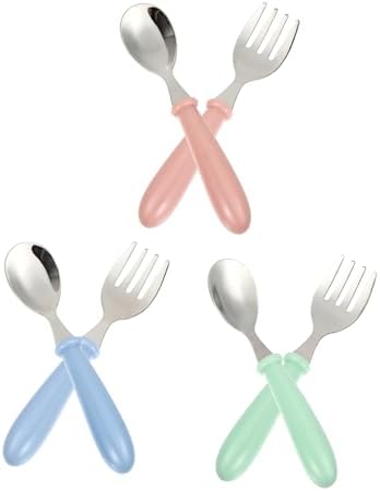 6Pcs Stainless Steel Flatware Set for Baby and Infant Feeding