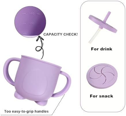 BY FOREV Silicone Baby Feeding Set with Sippy Cup and Bib