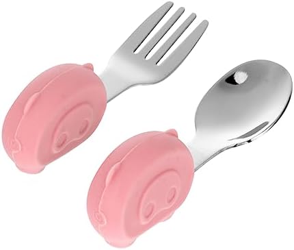 VICASKY 2pcs Pig Design Stainless Steel Utensils Set 1