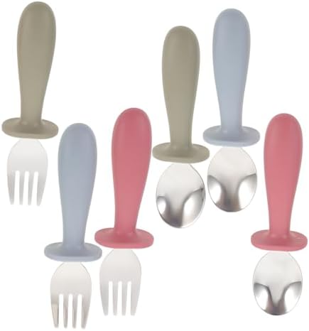 Mikinona 6Pcs Stainless Steel Silicone Cutlery Set