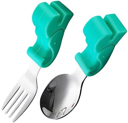 RORPOIR Baby Spoon and Fork Set with Elephant Storage Case