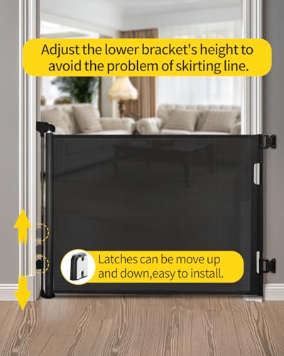 dearlomum Retractable Baby Gate 33x55 Black