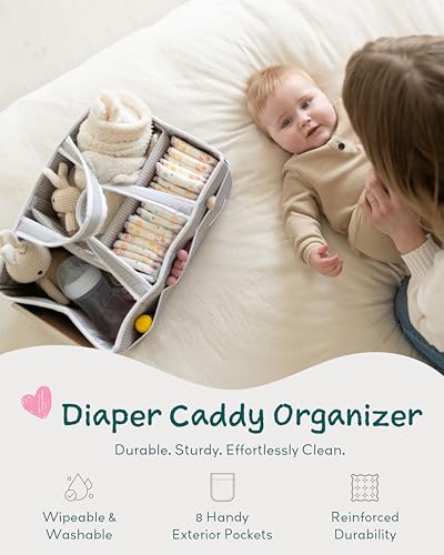 Lily Miles Baby Diaper Caddy Organizer Gray