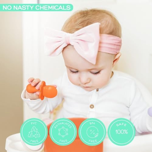 Grabease Baby Spoons Forks 2 Sets BPA-Free Mint Orange