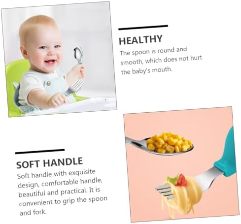 Luxshiny 2PCS Bird Themed Flatware Set for Baby Training