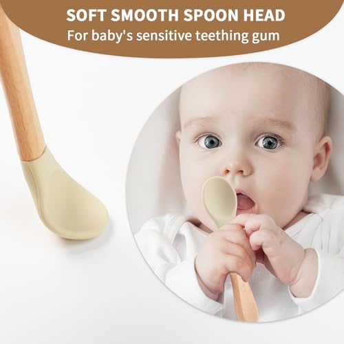 LITTLE RAWR Silicone Baby Spoons Forks 6 Pack