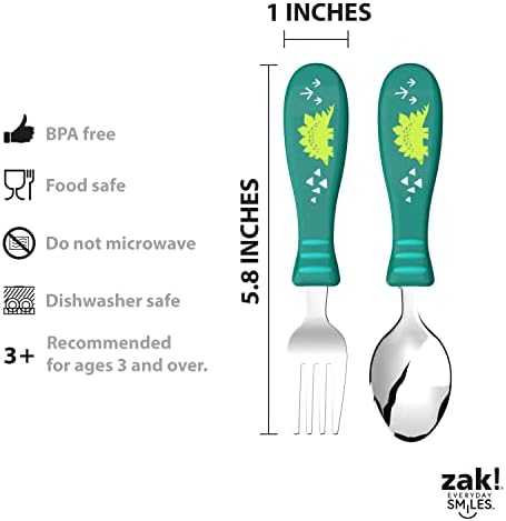 Zak Designs Dinosaur 5-Piece Dinnerware Set for Kids Ages 3