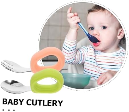 KOMBIUDA Stainless Steel Silicone Fork Spoon Set 1