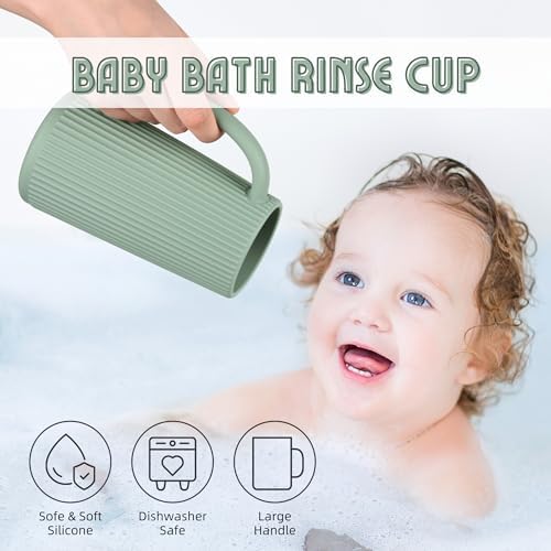 Nothomme Food Grade Silicone Rinse Cup for Kids with Blush Handle