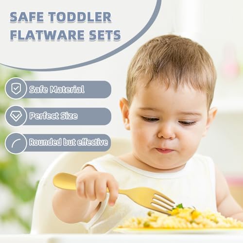 QRU 6-Piece Toddler Utensils Set Safe Dishwasher