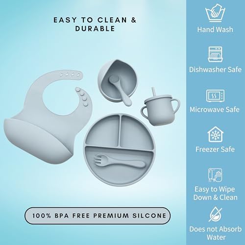 Premium Baby Dinnerware Set with Sippy Cup and Utensils