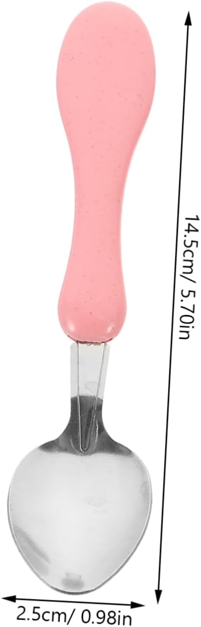4pcs Cartoon Fork Spoon Set with Silicone Handles for Baby