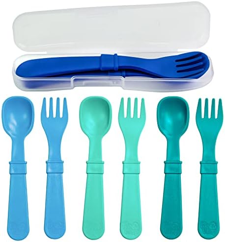 Re-Play Toddler Forks and Spoons Set of 8 with Case
