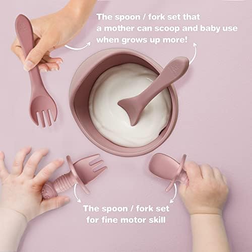 Tyulstory Pink Baby Feeding Set with Bib and Utensils 1
