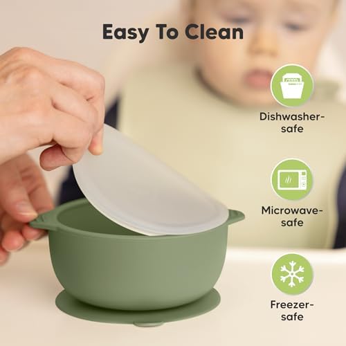 KeaBabies 4-Pack Silicone Feeding Set with 2-Pack Suction Bowls