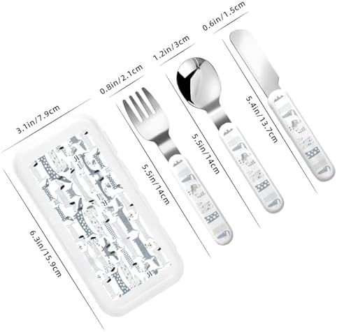 Cute Dachshund Dog Print Flatware Set with Travel Case 1