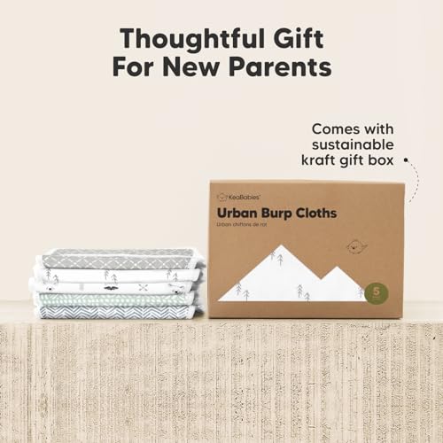 KeaBabies Organic Burp Cloths 5-Pack - 21 x 10