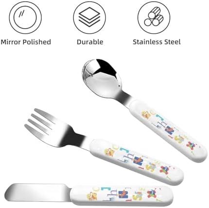 Colourful Animal Alphabet Silverware Set with Travel Case
