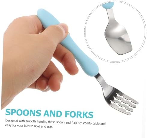 Beatifufu 3pcs Utensil Set for Baby Self Feeding