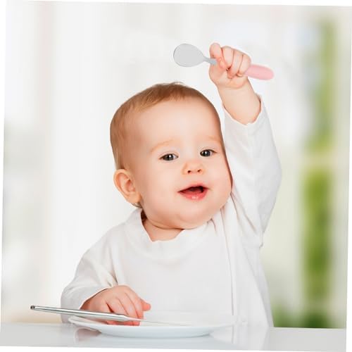 KICHOUSE 1 Set Stainless Steel Spoon Fork Utensil Kit for Baby