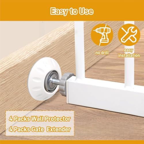 4 Pack Baby Gate Extender with Wall Protector