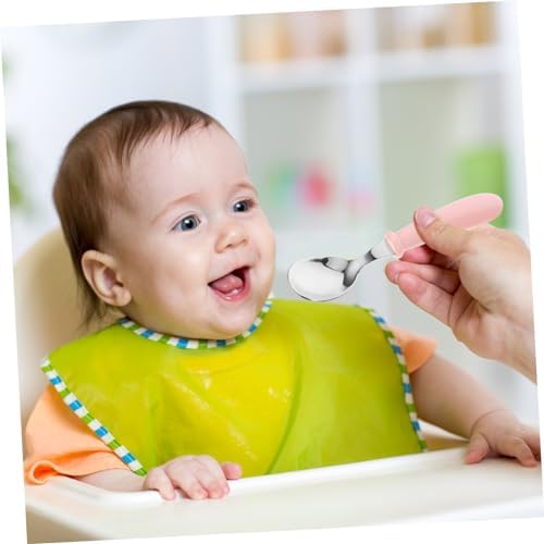 KICHOUSE 1 Set Stainless Steel Spoon Fork Utensil Kit for Baby