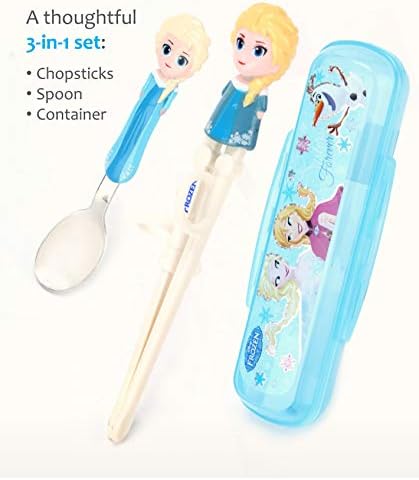 Frozen Queen Elsa Kids Spoon Chopsticks Flatware Set with Case