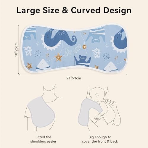 Yoofoss Organic Cotton Burp Cloths 5 Pack 21X10