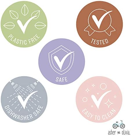 Asher Olivia 12-Piece Bamboo Toddler Plates Utensils Set