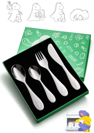 EIUBUIE Toddler Silverware Set 4pcs Durable 1810 Stainless Steel