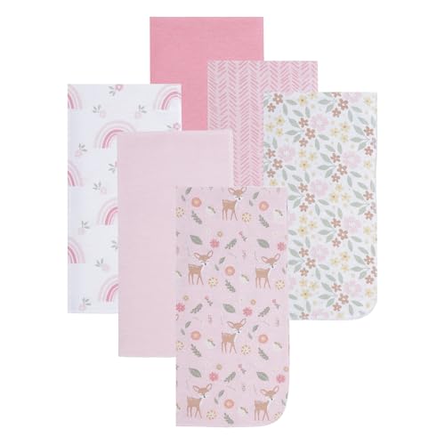 EVERYDAY KIDS 12-Pack Pink Burp Cloths for Baby Girl