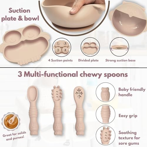 Eco-Friendly Baby Feeding Set with Owl Utensils