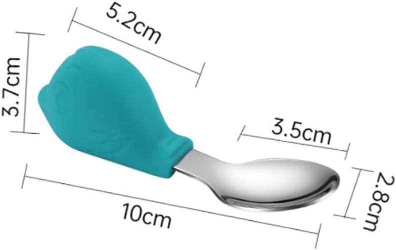 Hoement 2pcs Utensils Set Handle Fork and Spoon for Babies