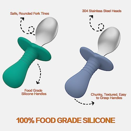 SFCCMM Toddler Spoons with Silicone Handle