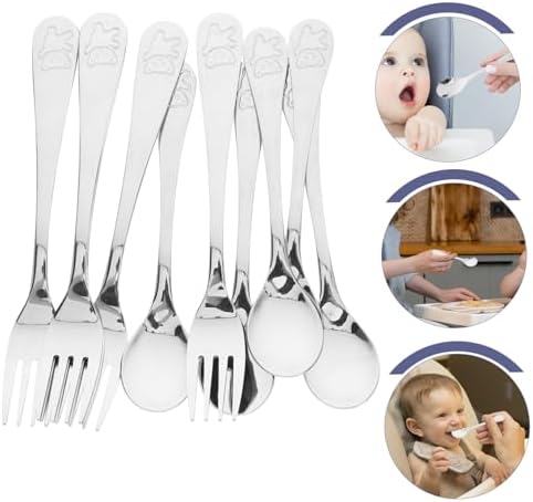 SKISUNO Cute Bear Handle Forks and Spoons Set