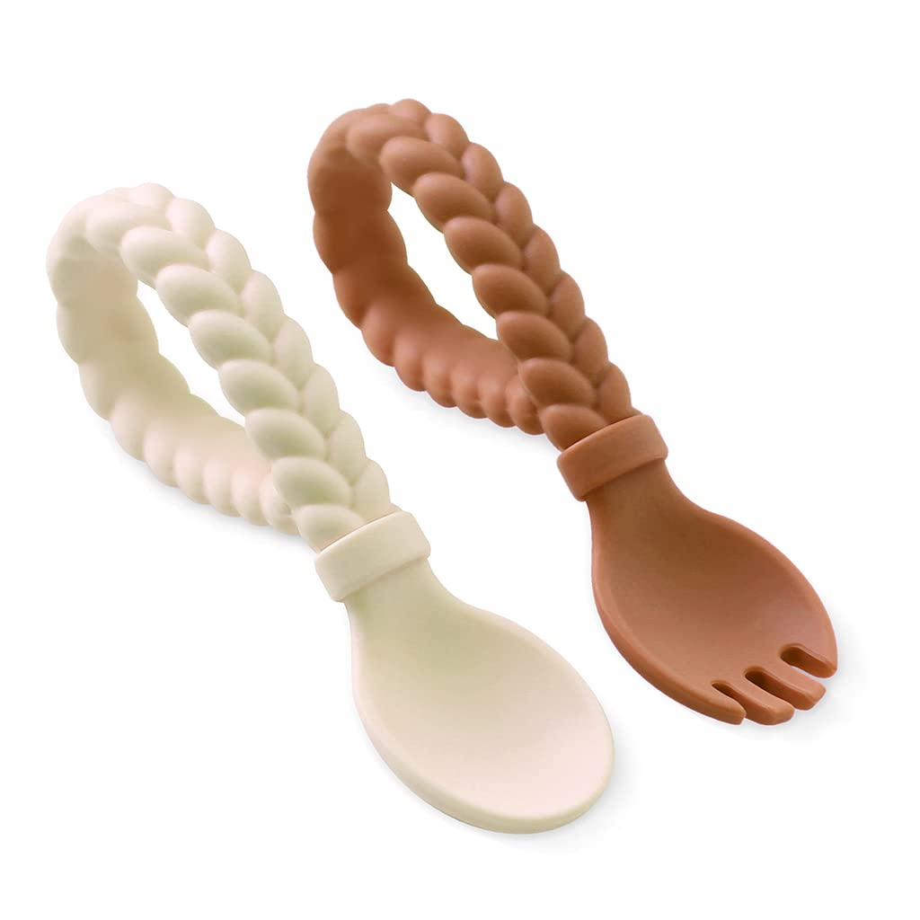 Itzy Ritzy Silicone Spoon Fork Set for Babies 6 Months Up
