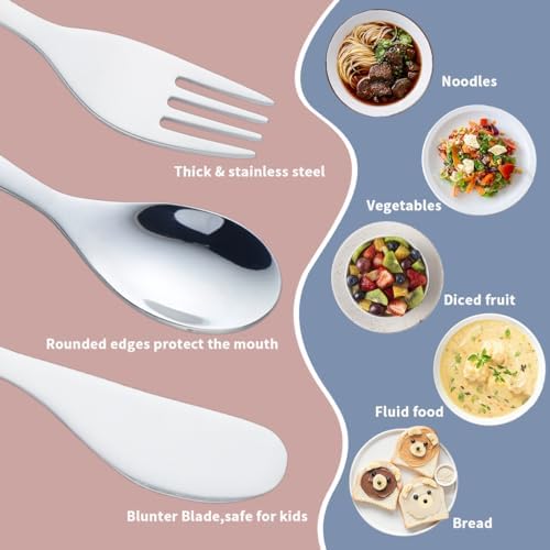 QRU 6-Piece Toddler Utensils Set Safe Dishwasher