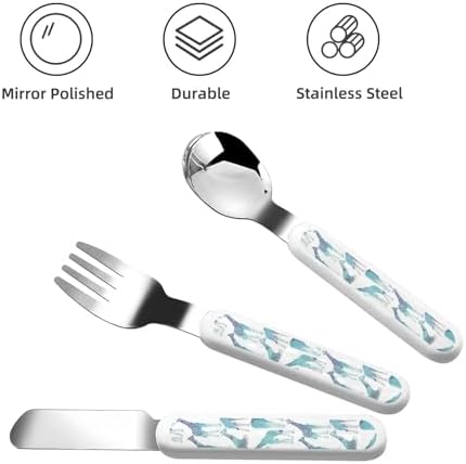 Giraffe Pattern Print Stainless Steel Utensils Set with Travel Case
