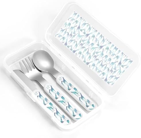 Giraffe Pattern Print Stainless Steel Utensils Set with Travel Case