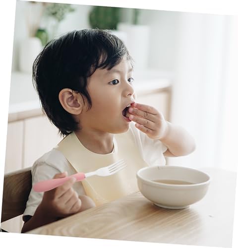 4pcs Cartoon Fork Spoon Set with Silicone Handles for Baby