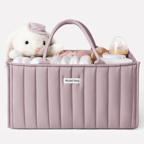 Blissful Diary Baby Diaper Caddy Organizer Mauve Pink