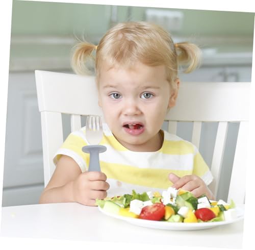 GRIRIW 6Pcs Handle Spoon and Fork Set for Babies