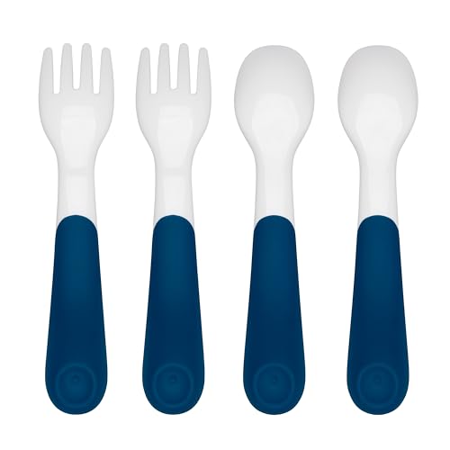 OXO Tot Plastic Fork Spoon Set - Navy 4 Piece